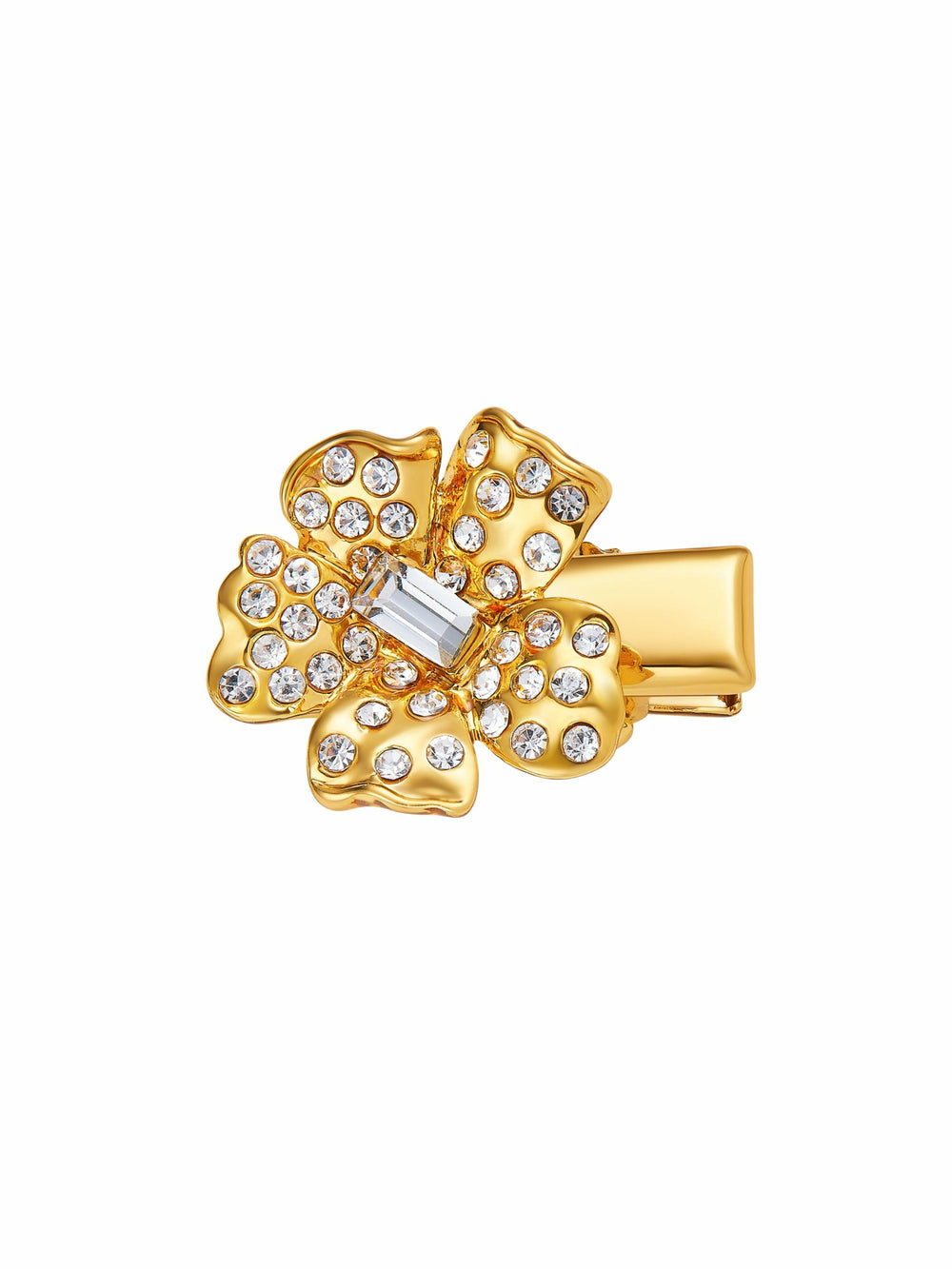 Florabelle Crystal Flower Gold Hair Clip | Nana Jacqueline