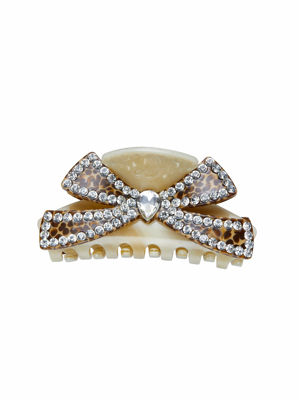 Milania Crystal Bow Beige Hair Clip | Nana Jacqueline