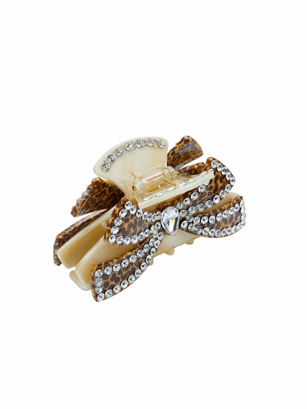 Milania Crystal Bow Beige Hair Clip | Nana Jacqueline