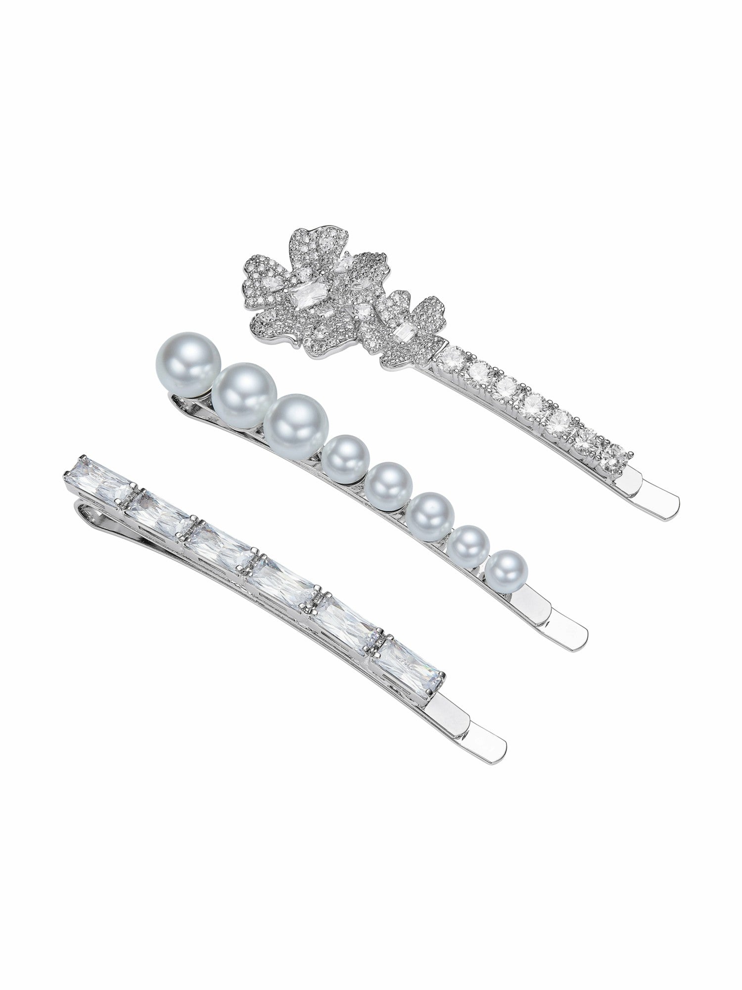 Harlowe Floral Crystal White Hair Clip | Nana Jacqueline