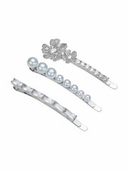 Harlowe Floral Crystal White Hair Clip | Nana Jacqueline