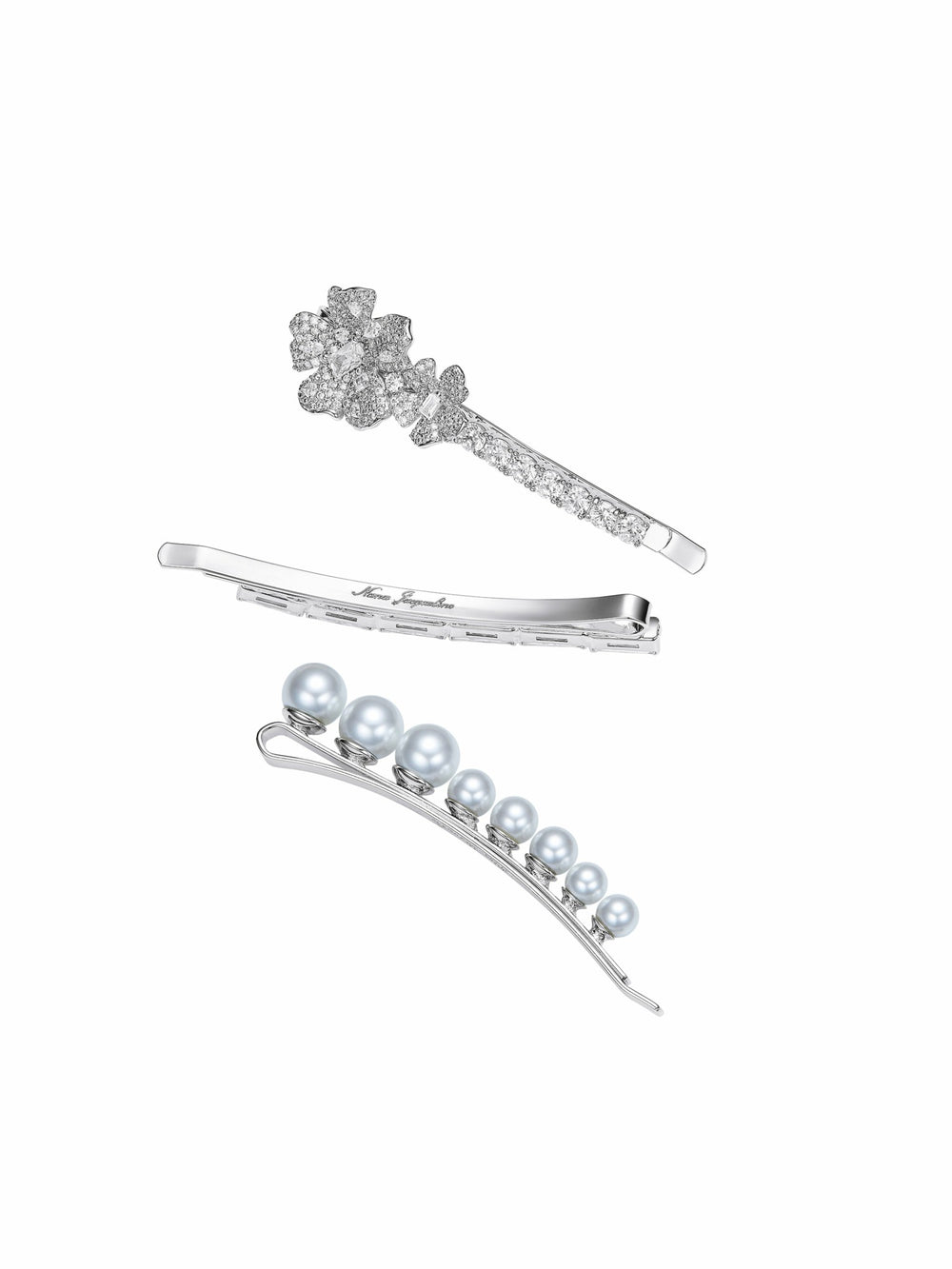 Harlowe Floral Crystal White Hair Clip | Nana Jacqueline