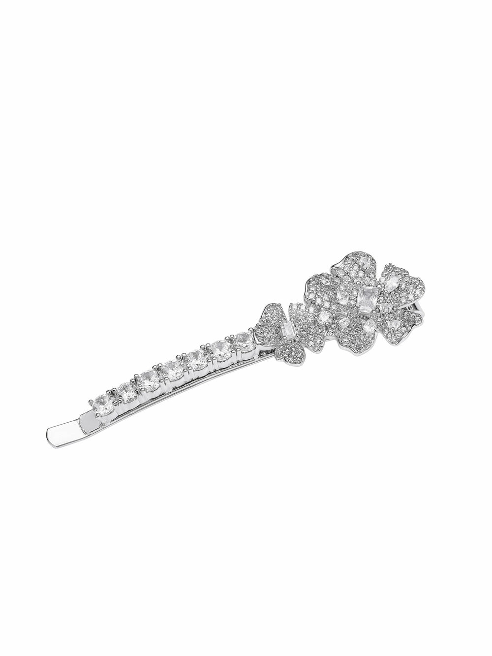 Harlowe Floral Crystal White Hair Clip | Nana Jacqueline