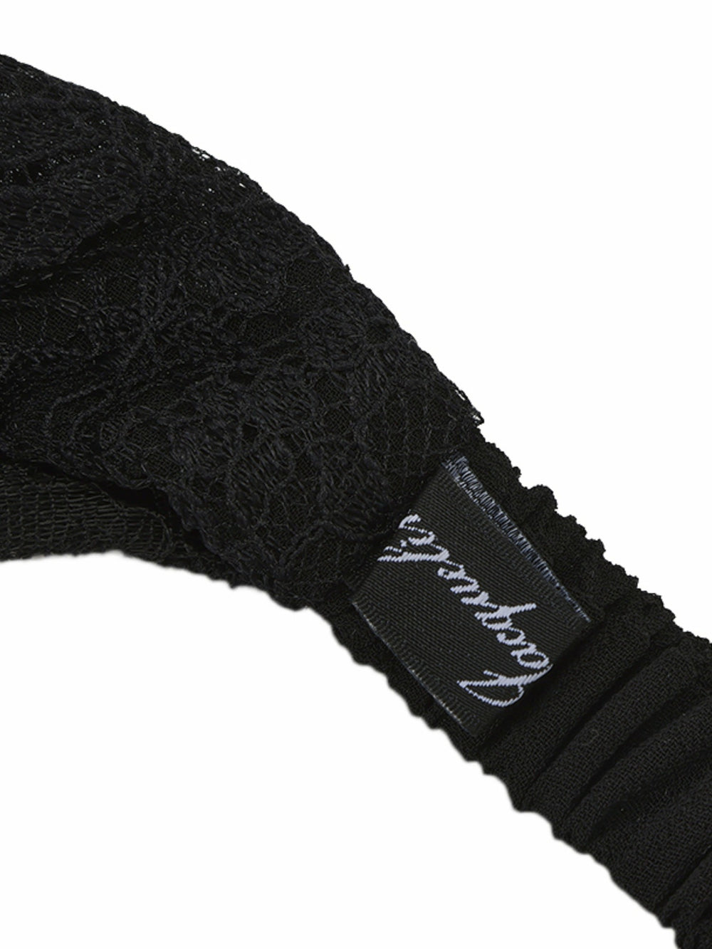 Sylvie Lace-Trim Black Headscarf | Nana Jacqueline