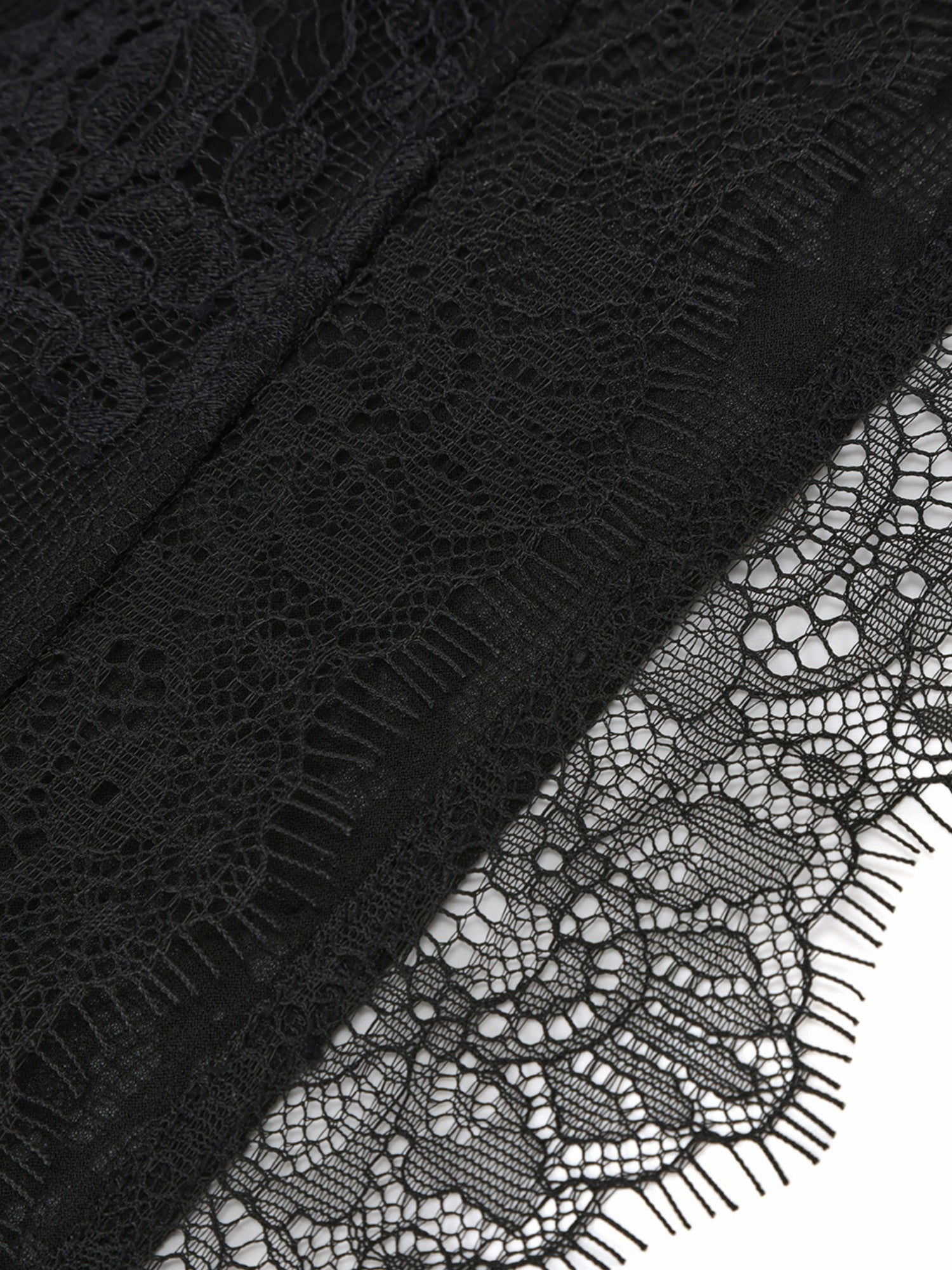 Sylvie Lace-Trim Black Headscarf | Nana Jacqueline
