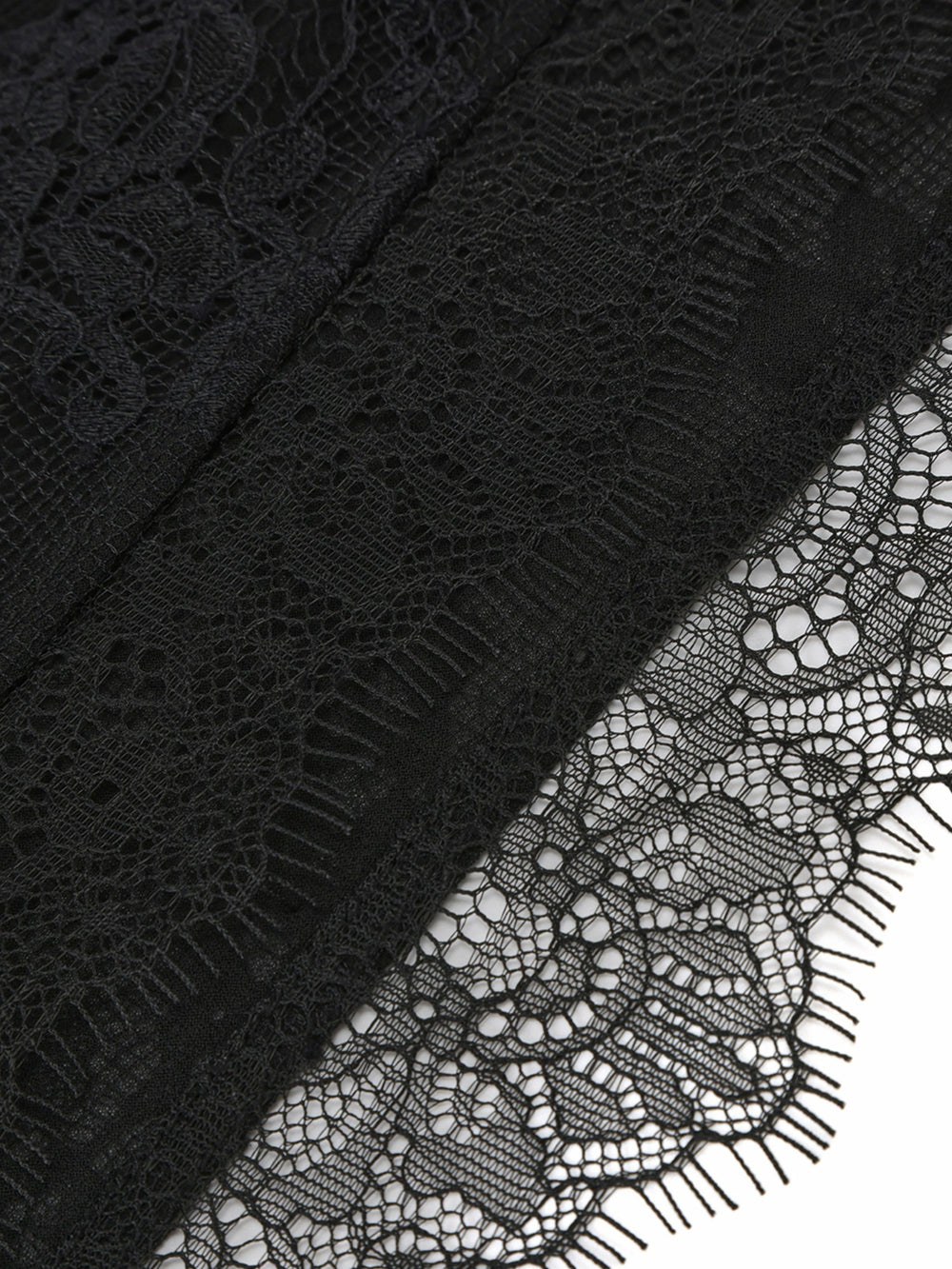 Sylvie Lace-Trim Black Headscarf | Nana Jacqueline