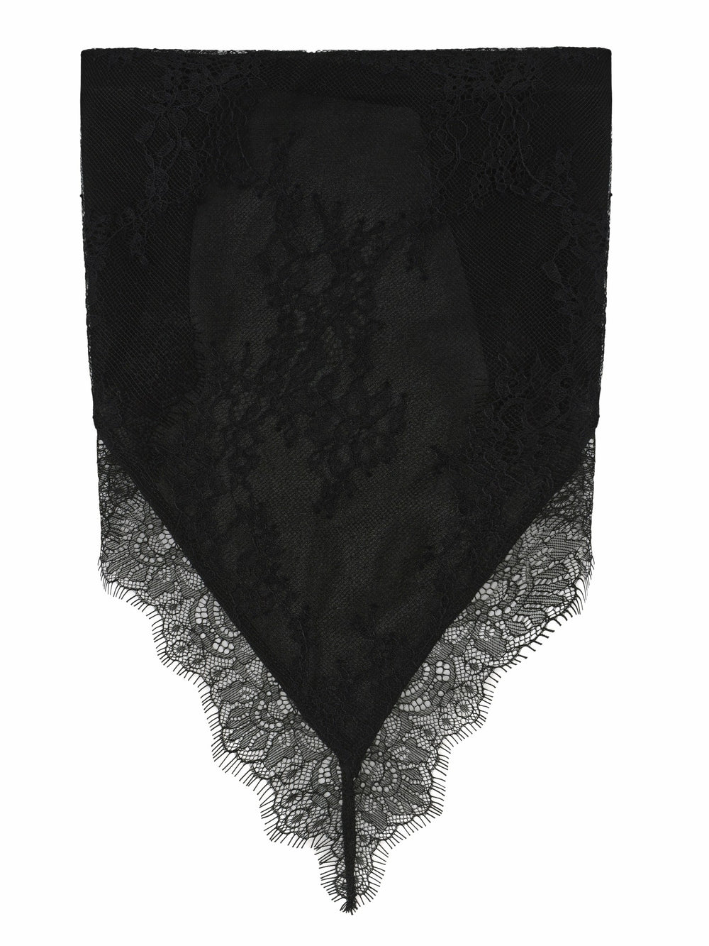 Sylvie Lace-Trim Black Headscarf | Nana Jacqueline