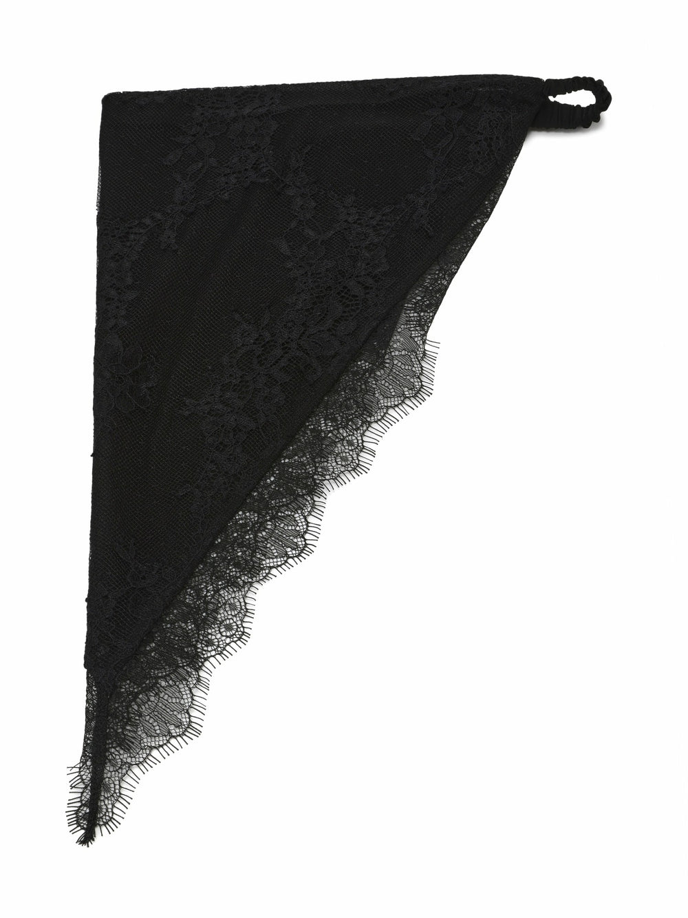 Sylvie Lace-Trim Black Headscarf | Nana Jacqueline