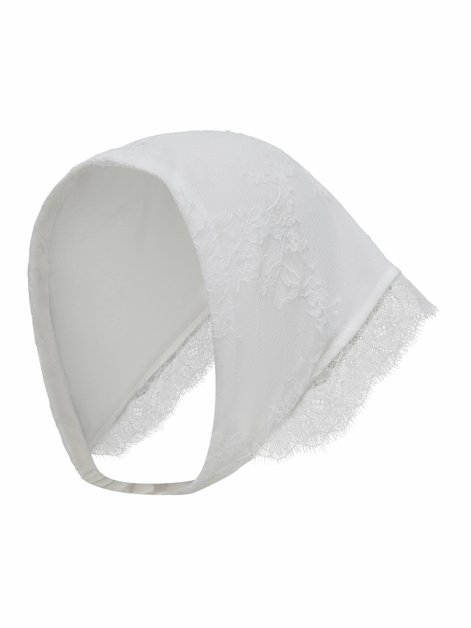 Sylvie Lace-Trim White Headscarf | Nana Jacqueline
