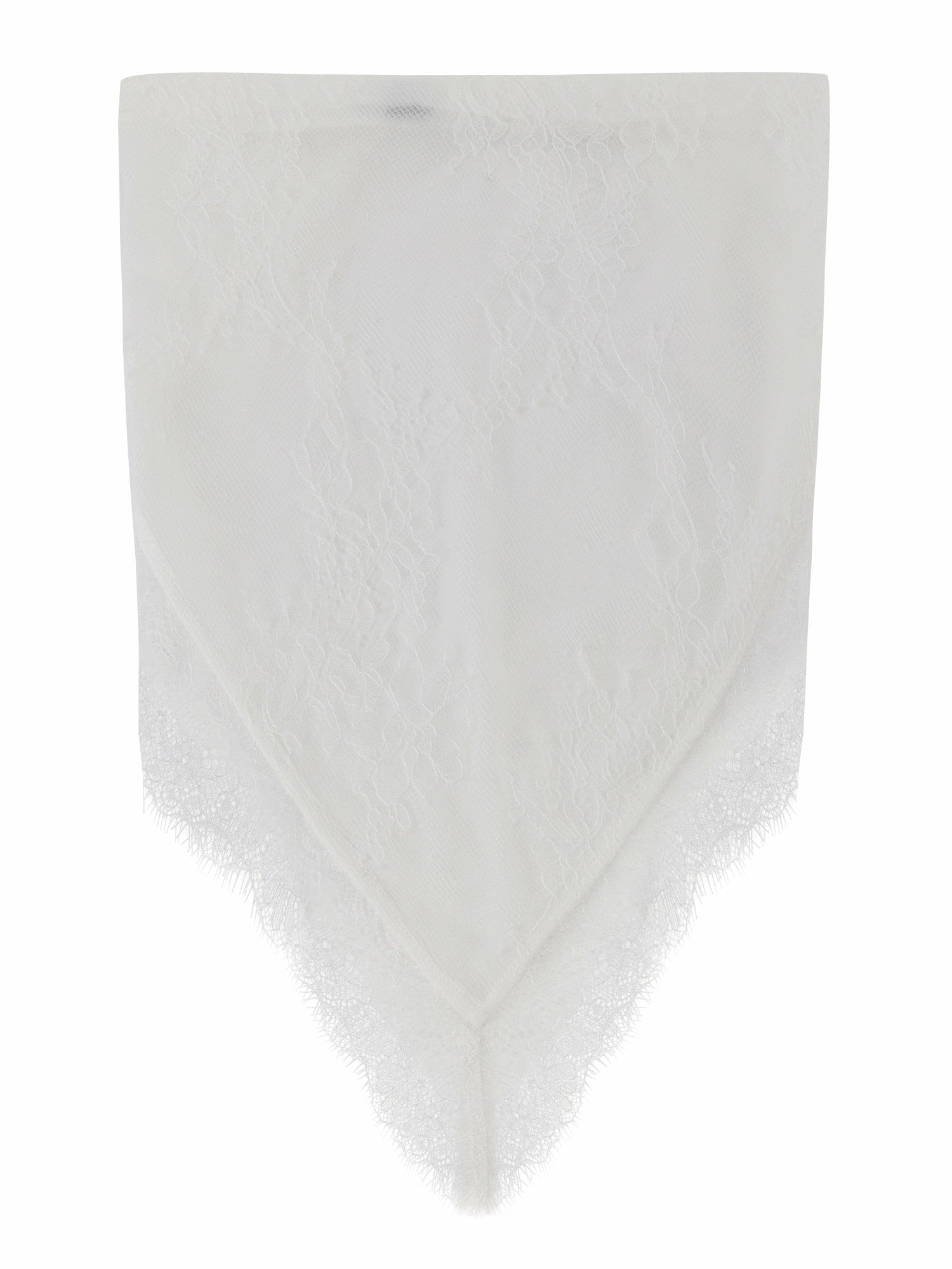 Sylvie Lace-Trim White Headscarf | Nana Jacqueline