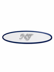 Giana Oval Crystal-Logo White Hair Clip | Nana Jacqueline