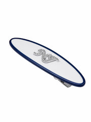 Giana Oval Crystal-Logo White Hair Clip | Nana Jacqueline