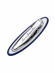 Giana Oval Crystal-Logo White Hair Clip | Nana Jacqueline