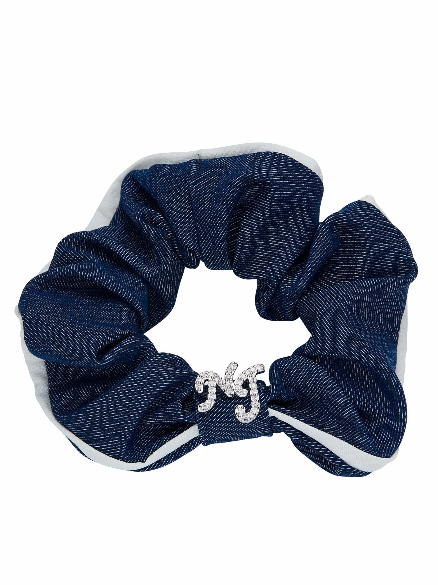 Aimee Crystal Denim Blue Scrunchie | Nana Jacqueline