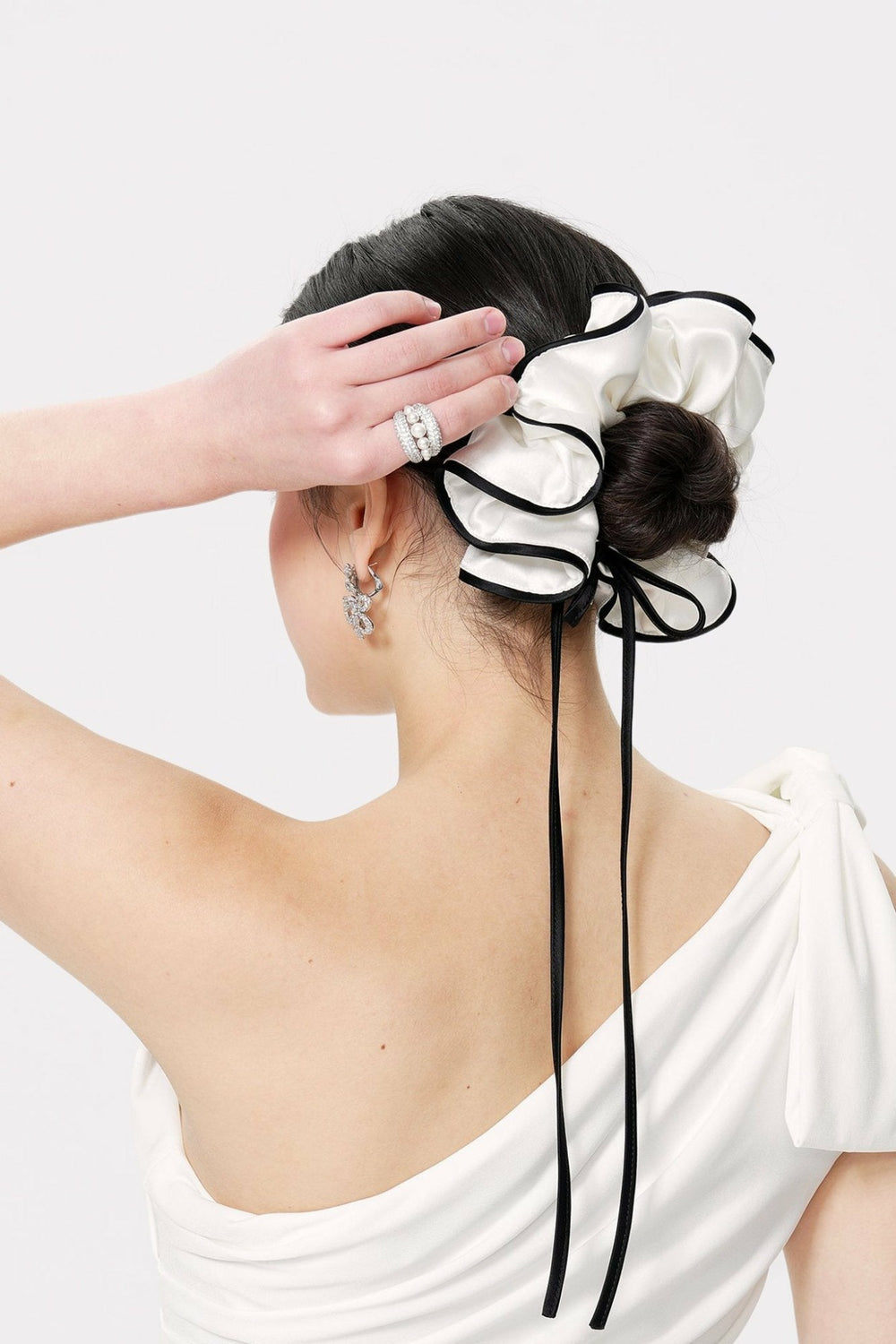 Marlene Scrunchie: White Scrunchie for Bridal Shower | Nana Jacqueline