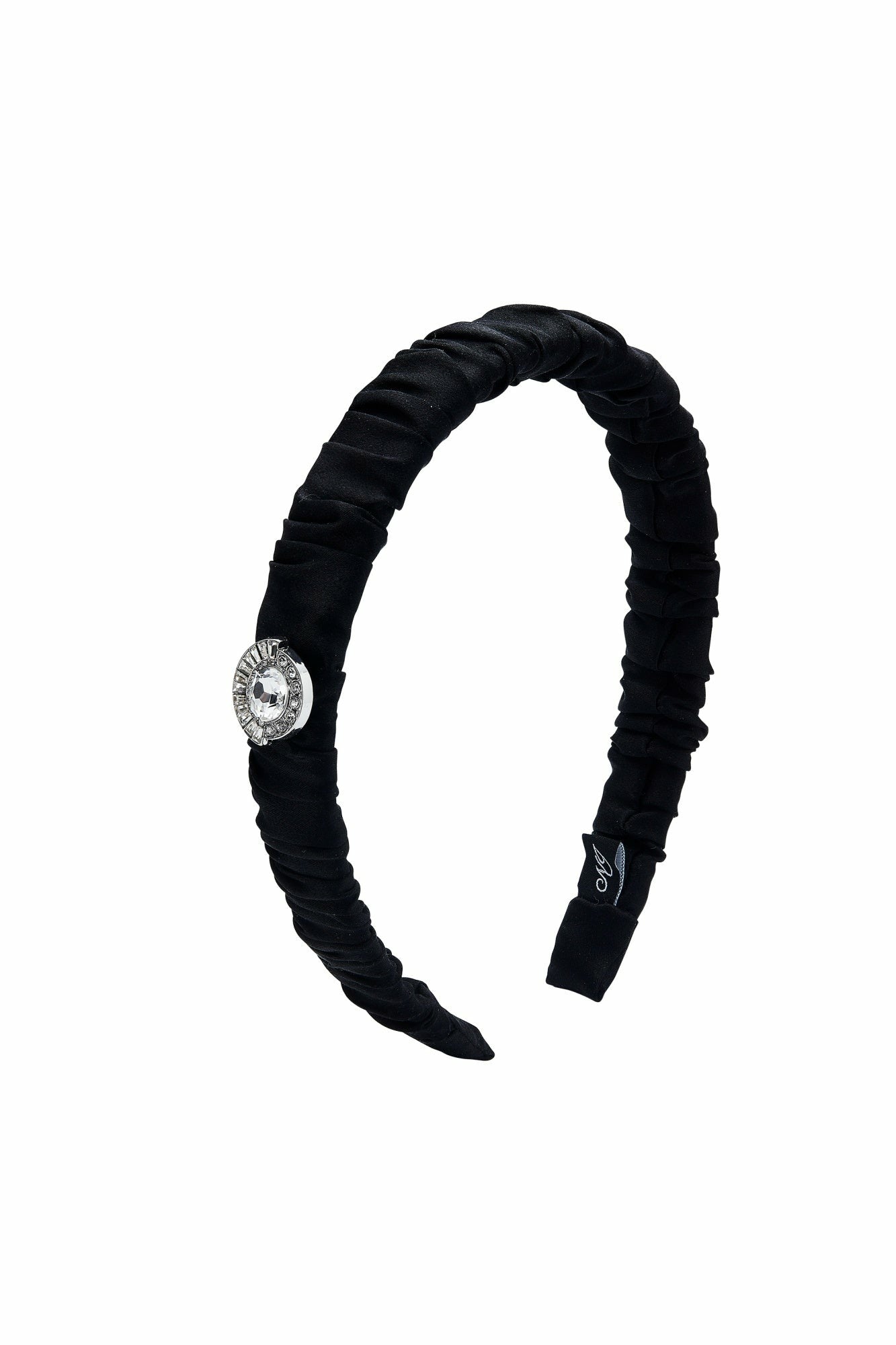 Black Silk Headband with Crystal Detail | Nana Jacqueline