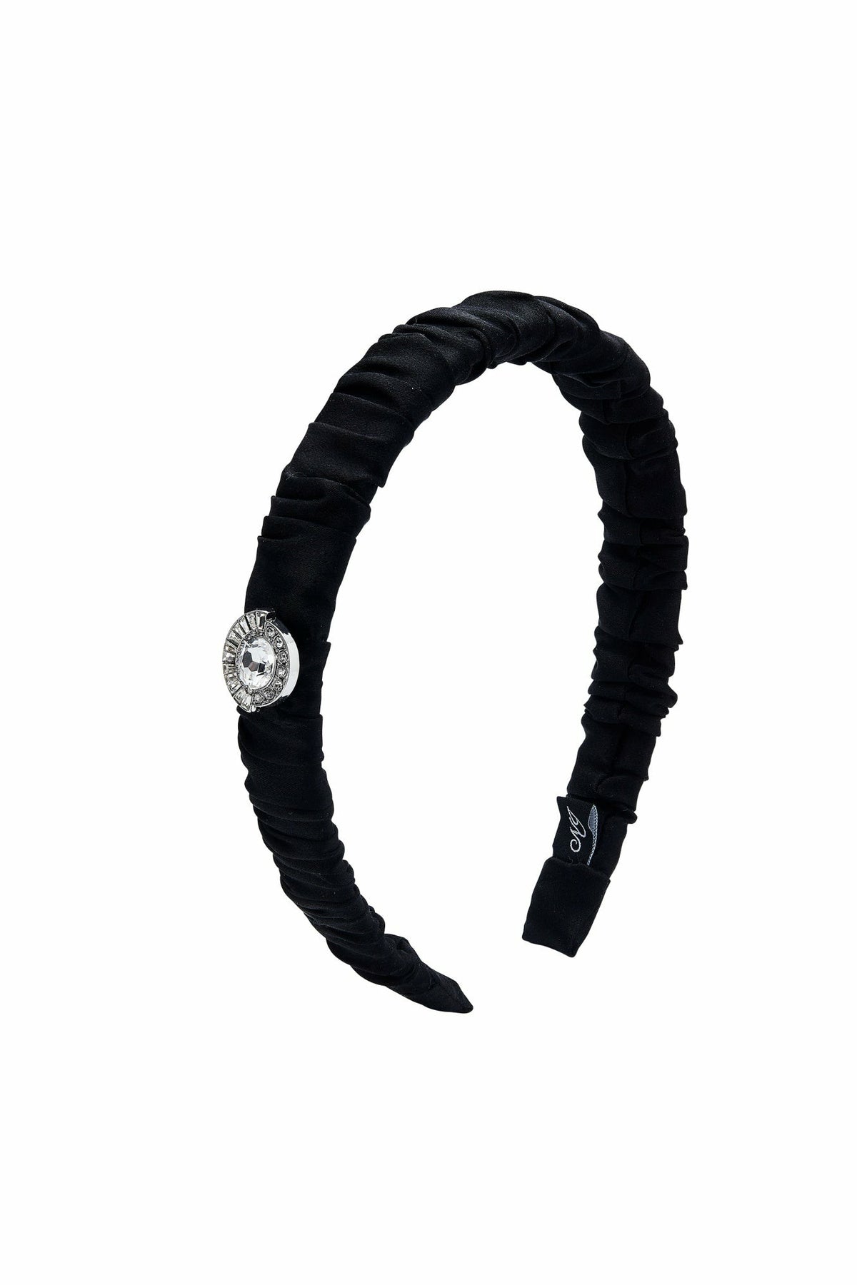Black Silk Headband with Crystal Detail | Nana Jacqueline