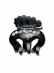 Ameline Crystal Mini Black Hair Claw Clip | Nana Jacqueline