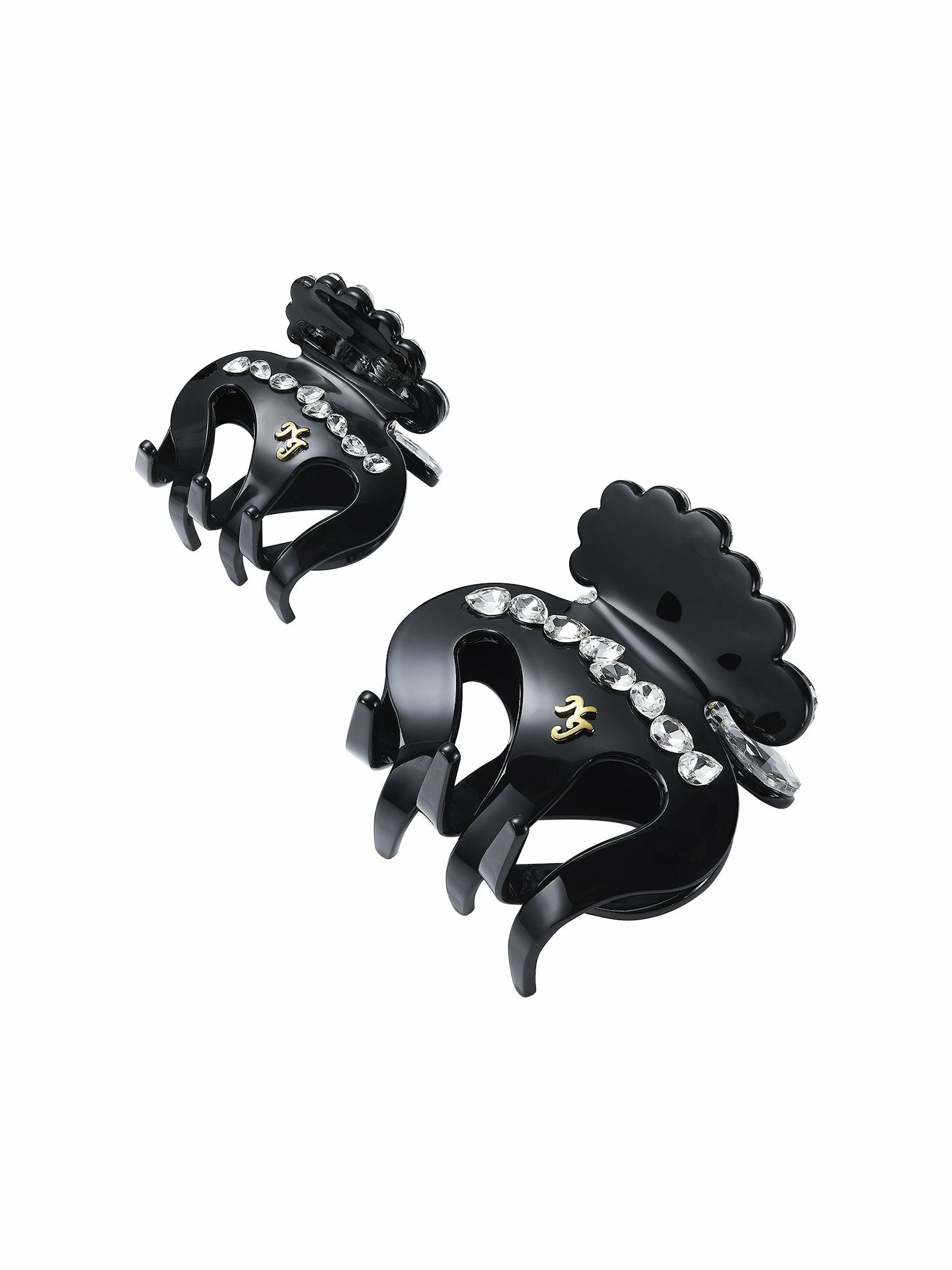 Ameline Crystal Mini Black Hair Claw Clip | Nana Jacqueline