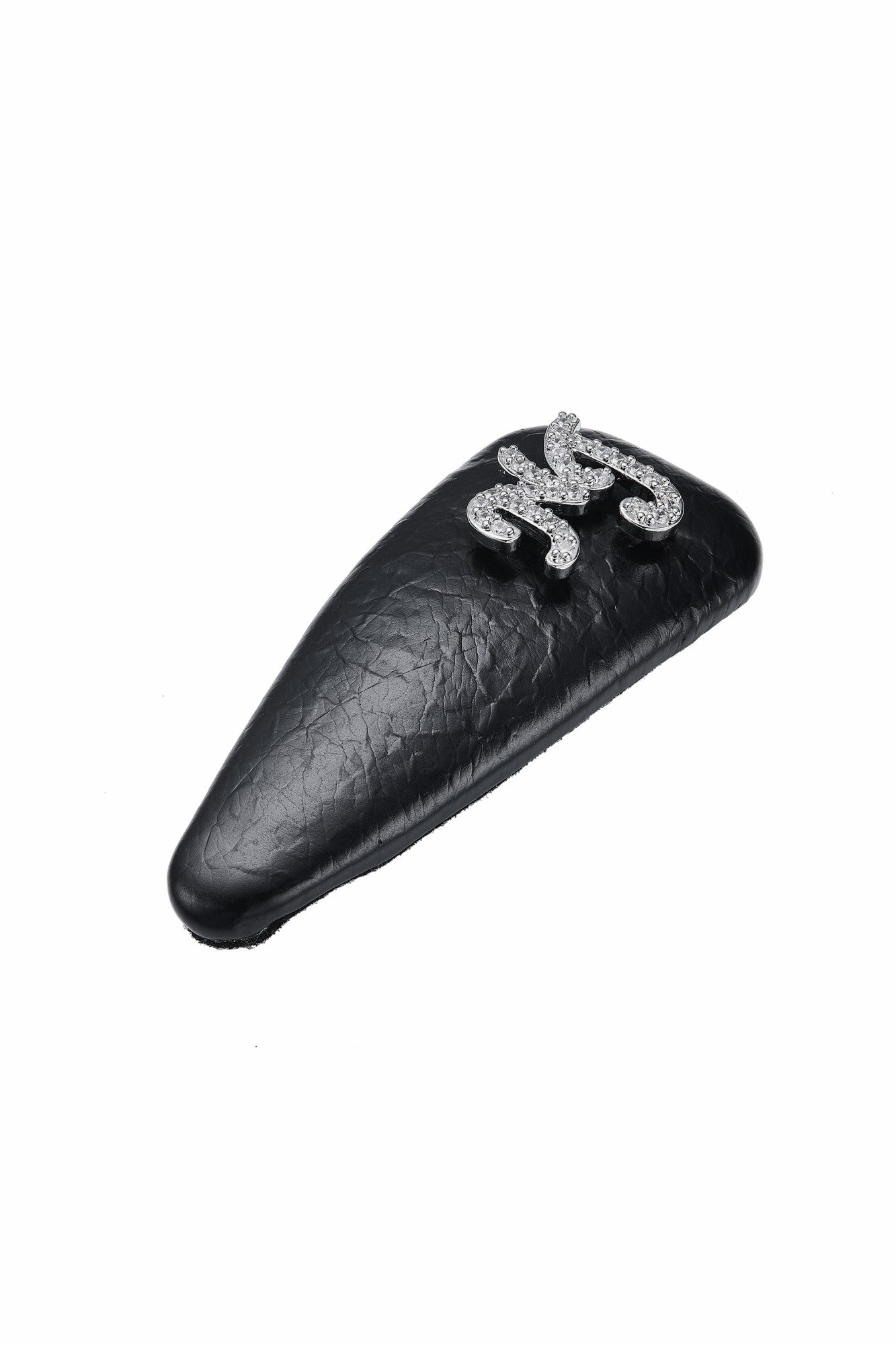 Black Leather Hair Clip Set with Crystal Detail | Nana Jacqueline