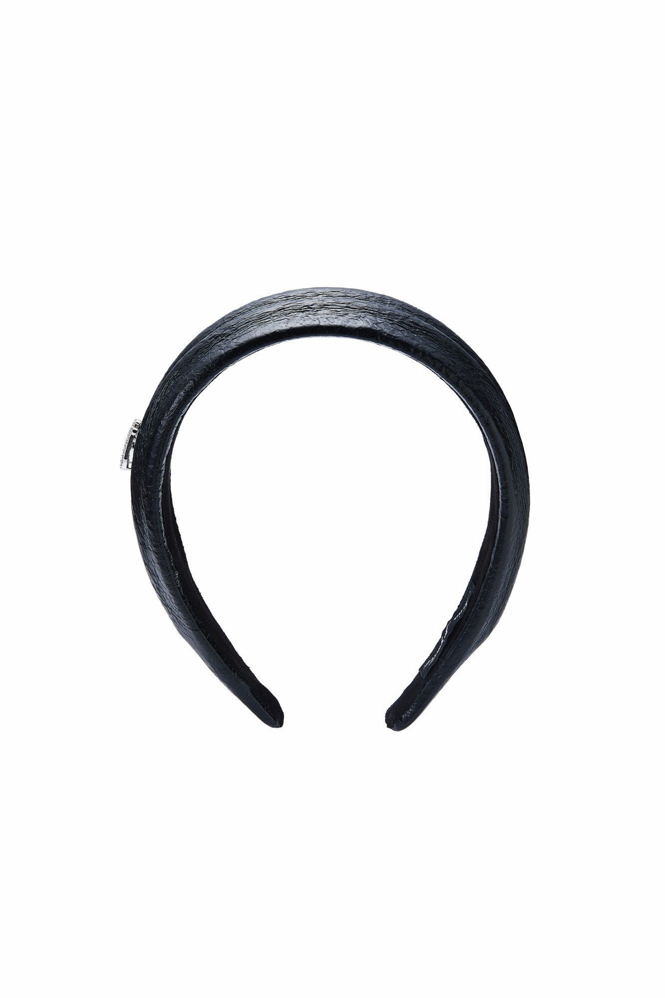 Black Leather Headband with Crystal Detail | Nana Jacqueline