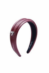 Wine Red Leather Headband with Crystal Detail | Nana Jacqueline
