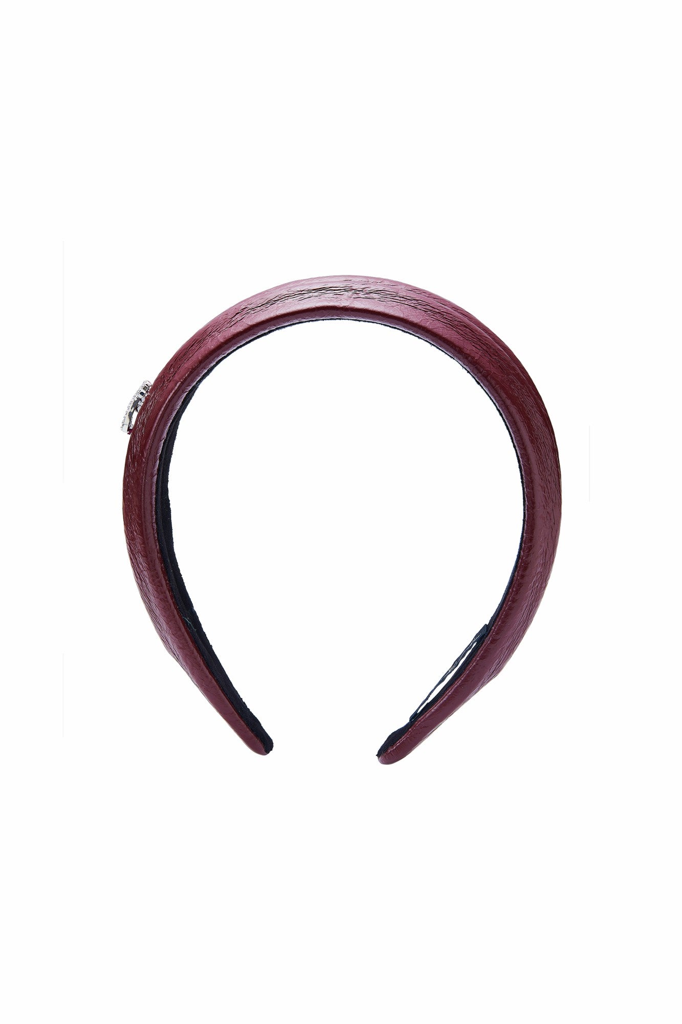 Wine Red Leather Headband with Crystal Detail | Nana Jacqueline
