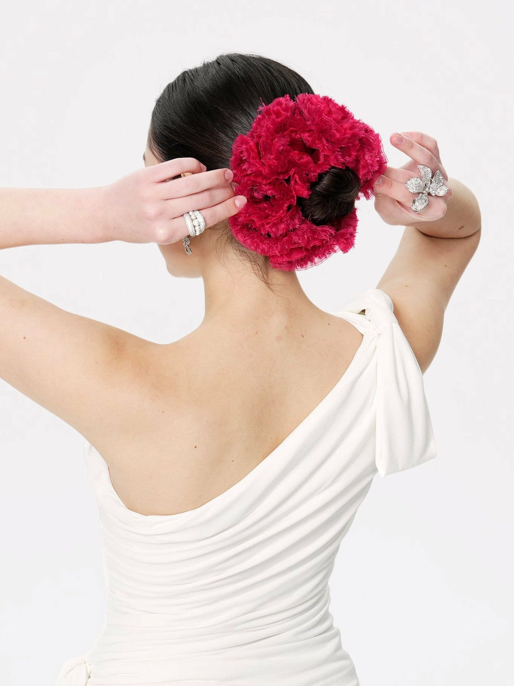 Amani Scrunchie: Red Hair Scrunchie for Date Night | Nana Jacqueline