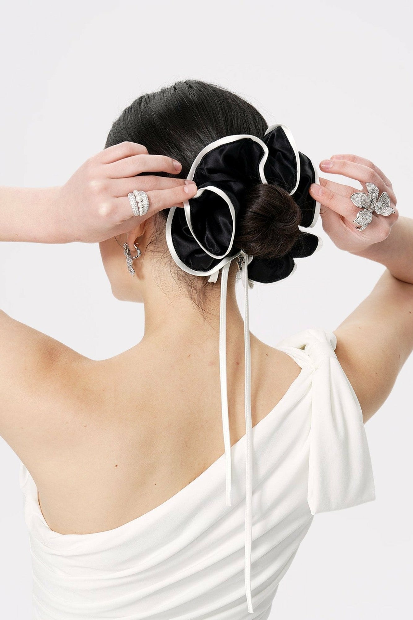 Marlene Scrunchie: Black Hair Scrunchie for Everyday Styling | Nana Jacqueline