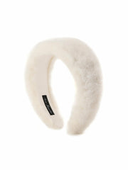 Melanie Fur Headband: White Headband for Winter Party | Nana Jacqueline