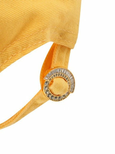 Gracie Crystal Logo Yellow Cap | Nana Jacqueline