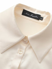 Eva Tie-Back Satin Champagne Shirt | Nana Jacqueline