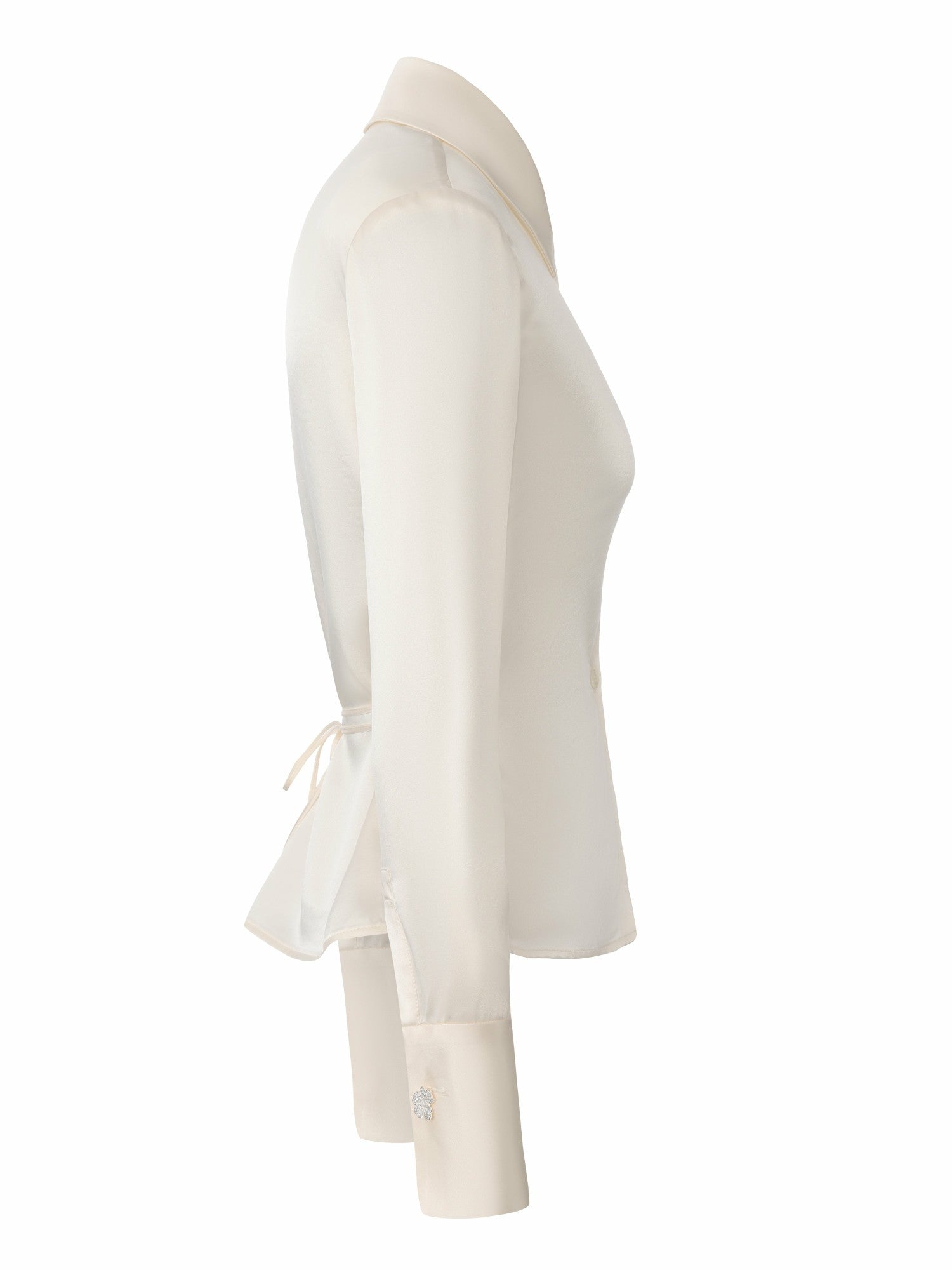 Eva Tie-Back Satin Champagne Shirt | Nana Jacqueline