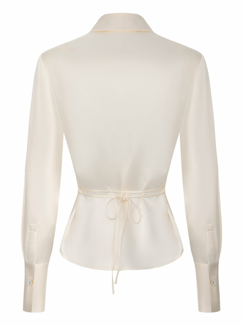 Eva Tie-Back Satin Champagne Shirt | Nana Jacqueline