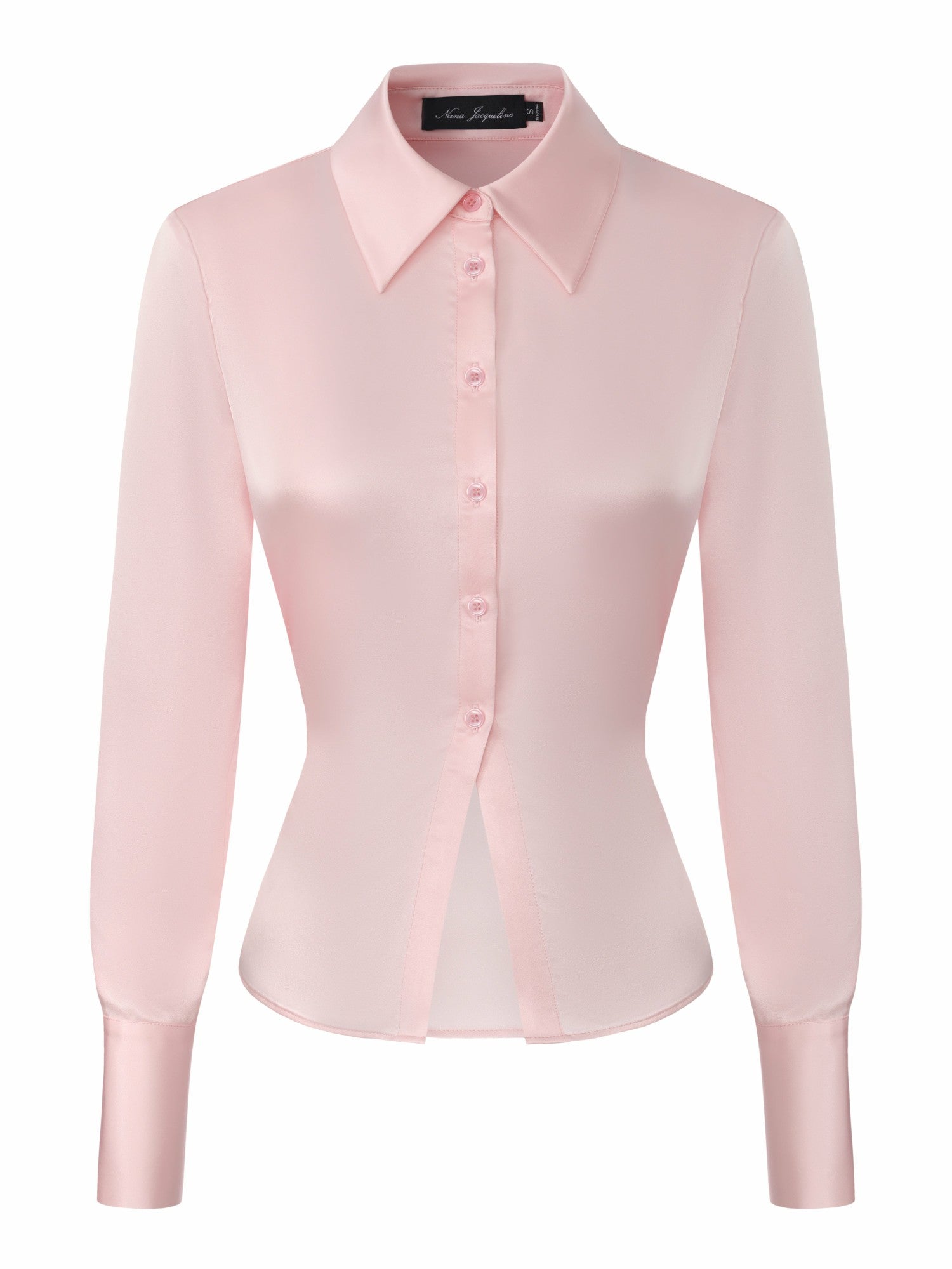 Eva Tie-Back Satin Pink Shirt | Nana Jacqueline