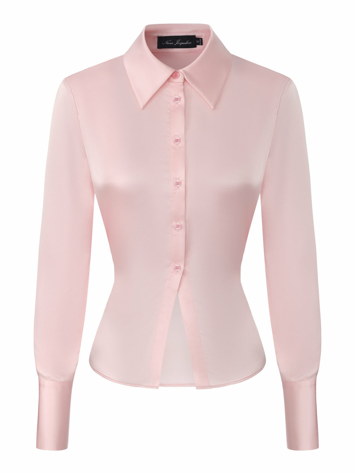 Eva Tie-Back Satin Pink Shirt | Nana Jacqueline