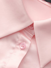 Eva Tie-Back Satin Pink Shirt | Nana Jacqueline