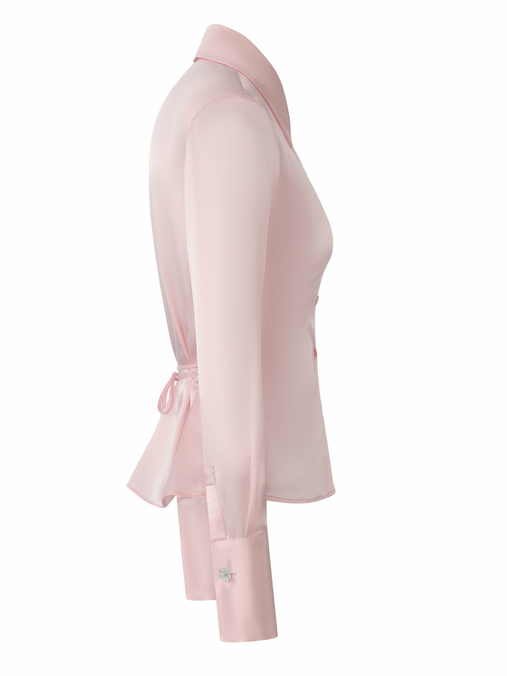 Eva Tie-Back Satin Pink Shirt | Nana Jacqueline