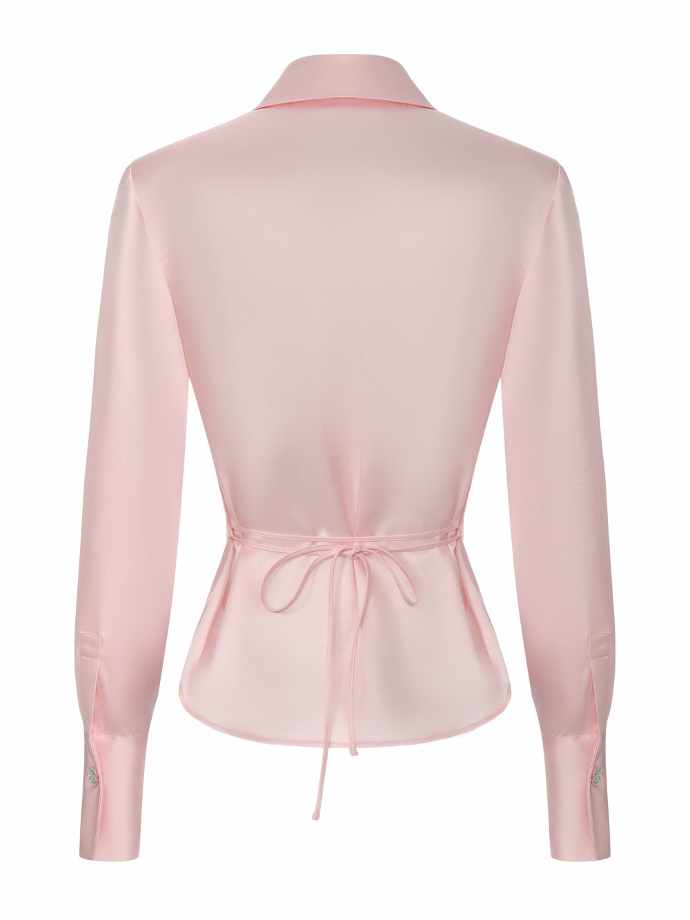 Eva Tie-Back Satin Pink Shirt | Nana Jacqueline