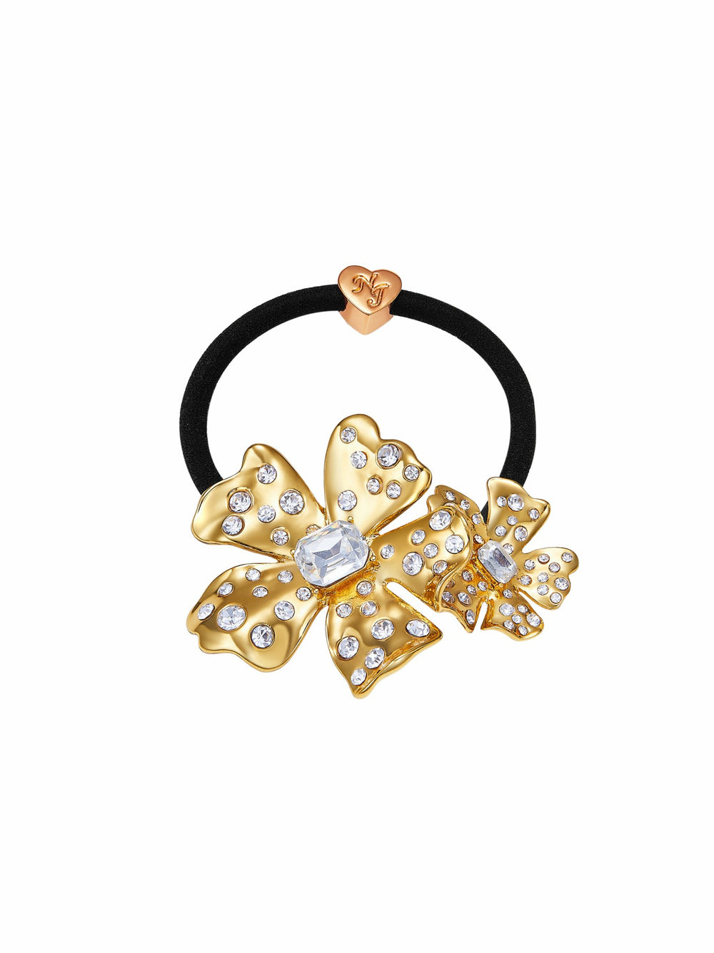 Lilenne Floral Crystal Gold Hair Tie | Nana Jacqueline
