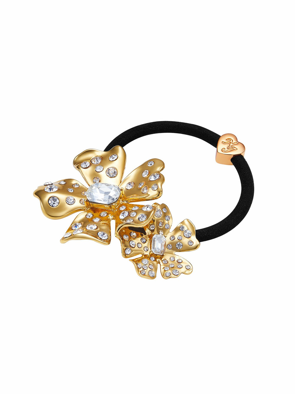 Lilenne Floral Crystal Gold Hair Tie | Nana Jacqueline