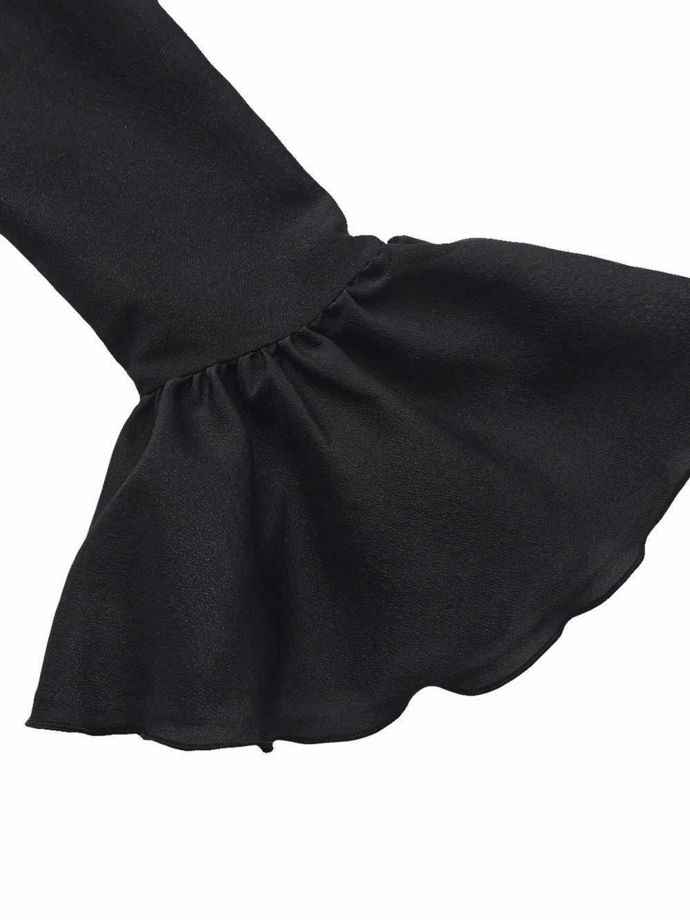 Charlotte Ruffle V-Neck Black Wrap Top | Nana Jacqueline