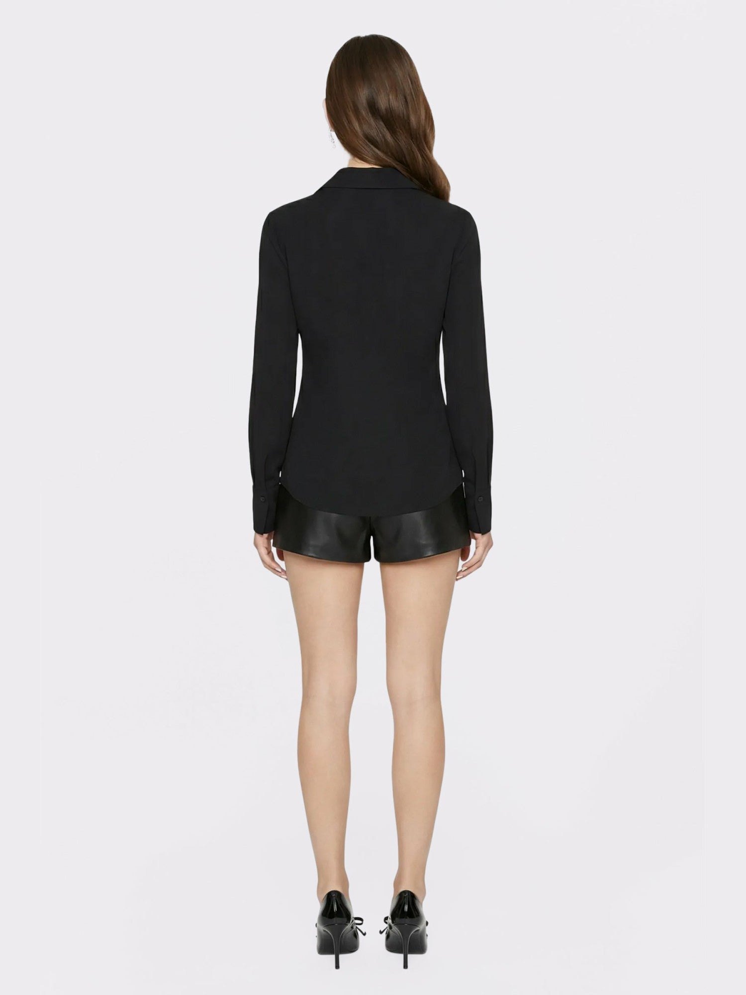 Black Tailored Long Sleeve Button-Down Shirt | Nana Jacqueline