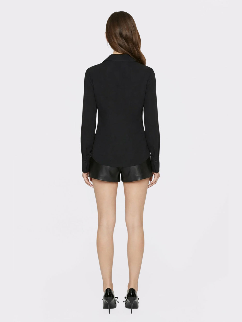 Black Tailored Long Sleeve Button-Down Shirt | Nana Jacqueline