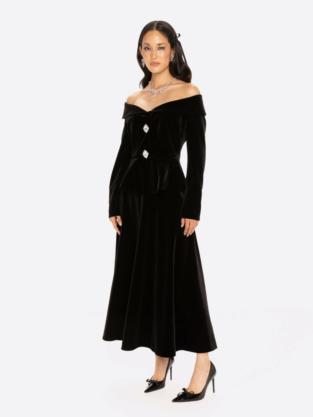 Blaire Velvet Top: Black Velvet Top for Cocktail Party | Nana Jacqueline