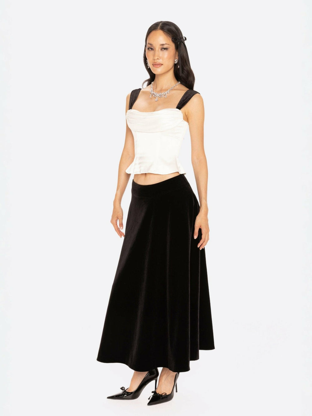 Gia Bow Top: White Top for Date Night | Nana Jacqueline
