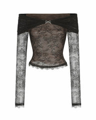 Evelina Top: Black Lace Top for Date Night | Nana Jacqueline