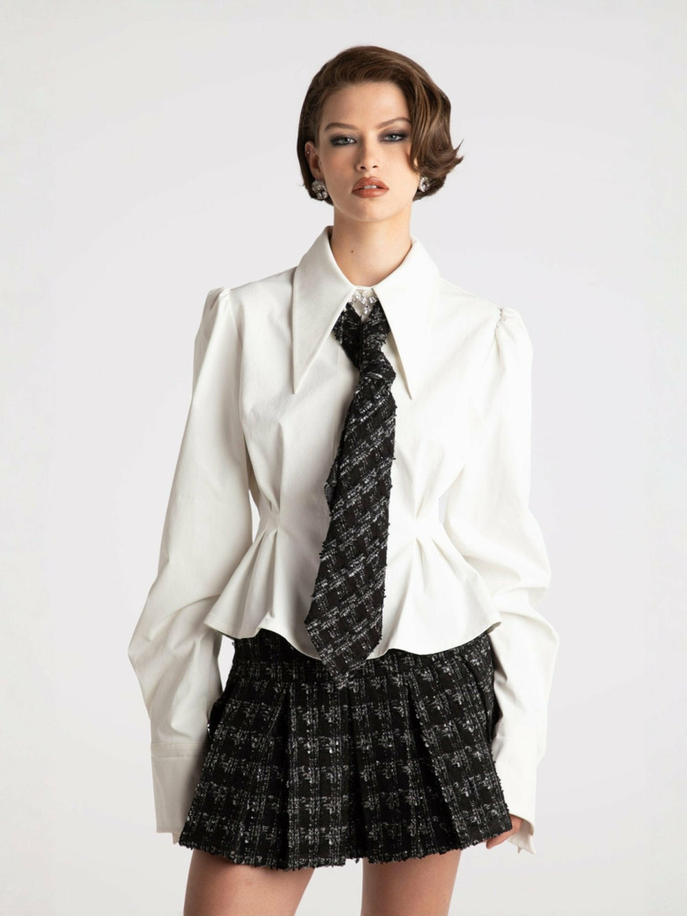 Kensie Top + Tie: White Top for Girls' Night Out | Nana Jacqueline
