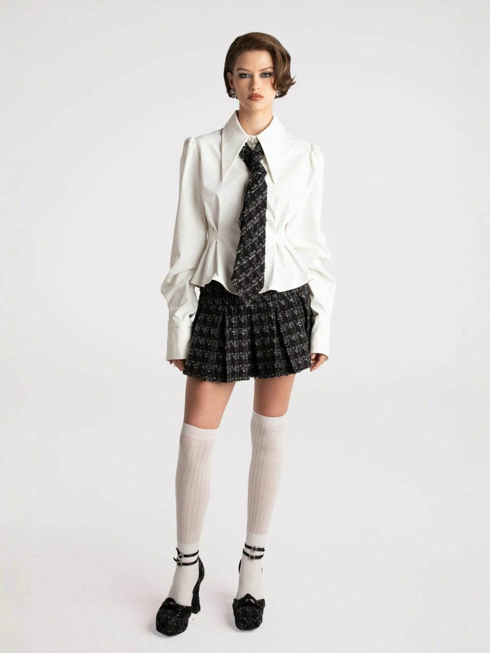 Kensie Top + Tie: White Top for Girls' Night Out | Nana Jacqueline
