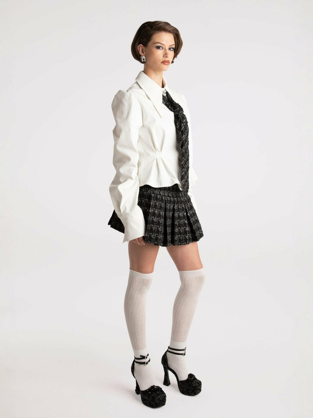 Kensie Top + Tie: White Top for Girls' Night Out | Nana Jacqueline